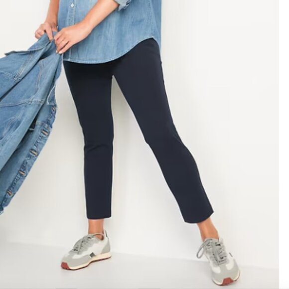 Maternity Full-Panel Pixie Ankle Pants Sz 12 Navy - Picture 4 of 5